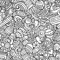 Cartoon doodles Candies seamless pattern