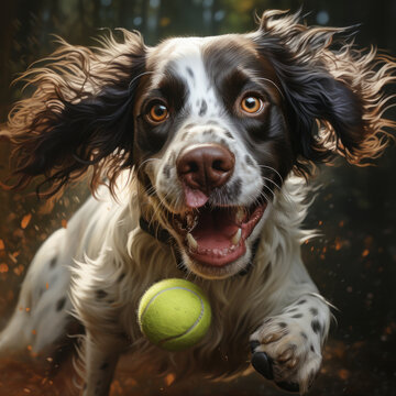 English Springer Spaniel Playing With Ball