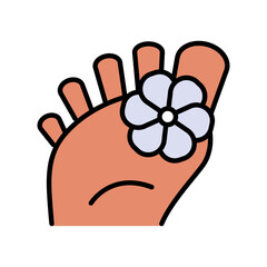 Feet massage aroma color icon. Simple style sign for mobile concept and web design. Aromatherapy, foot spa flat vector icon. Symbol, logo illustration. Vector graphics.