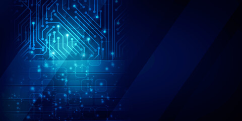 2d illustration Abstract futuristic electronic circuit technology background