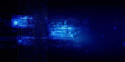 2d illustration Abstract futuristic electronic circuit technology background