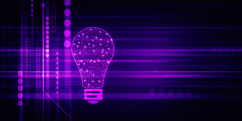 
2d illustration bulb future technology, innovation background, creative idea concept 


