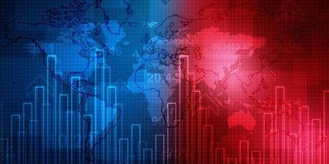 2d rendering Stock market online business concept. business Graph 