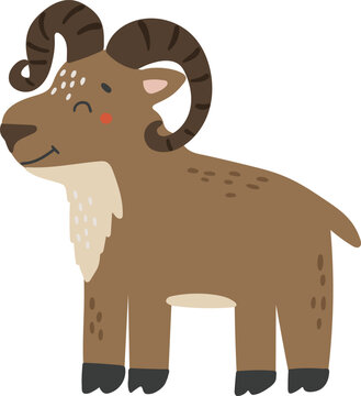 Urial animal vector, Abstract baby urial vector, safari animal, cute animal isolated, adorable urial animal, vector illustration