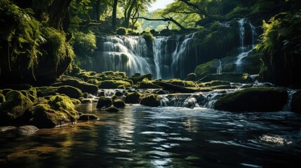 Beautiful waterfall in deep forest