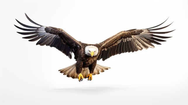 Portrait of an eagle head in white background.AI generated image