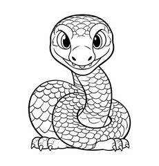 Snake cartoon coloring page - coloring book for kids