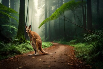 dog in the forest