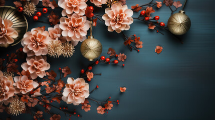 Chinese Mid-Autumn Festival Traditional Texture Decoration Background,created with generative ai tecnology.