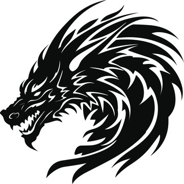 Dragon head vector illustration for t-shirt logo