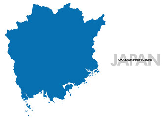 Obraz premium 岡山県の地図 日本