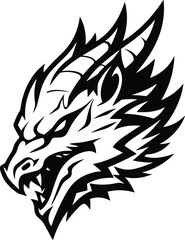 Dragon head vector illustration for t-shirt logo