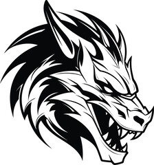 Dragon head vector illustration for t-shirt logo