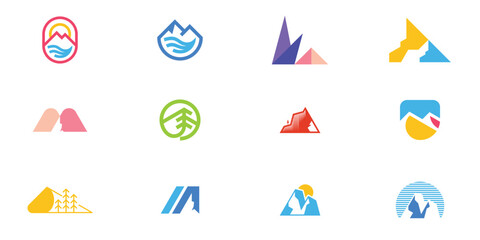 mountain logo collection, growth business logo