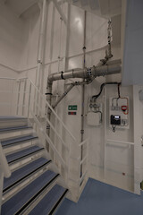 Stairs in crew area of a cruise ship