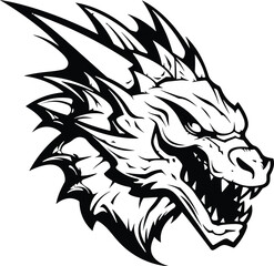 Dragon head vector illustration for t-shirt logo