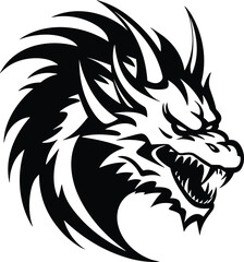 Dragon head vector illustration for t-shirt logo