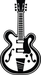 Naklejka premium Guitar vector illustration for t-shirt logo