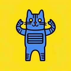 simple robot Cat Character Illustration Generative AI 