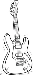 Guitar vector illustration for t-shirt logo