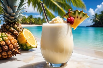 tropical cocktail on the beach