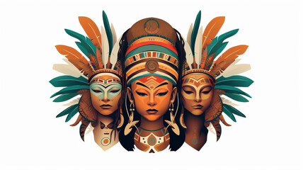 vector illustrations Tribal lkeaders from around the world , award winning photography