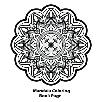 Beautiful flower design coloing book mandala