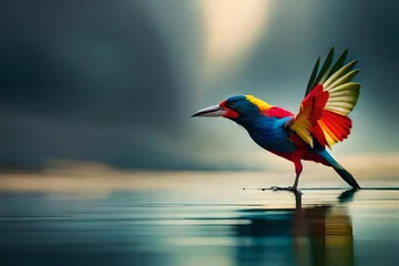 Zelfklevend Fotobehang kingfisher on the water © muhammad