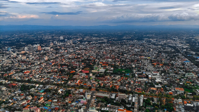 Drone shot of Chiang Mai, Thailand