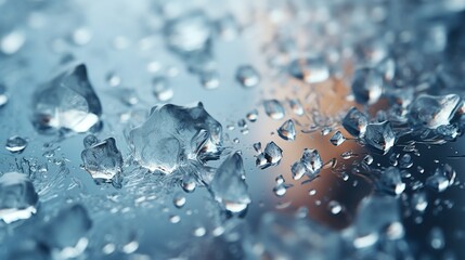  a close up of water droplets on a glass surface with a blurry background.  generative ai