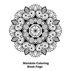 Simple Style Coloring Book Mandala Design