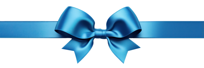 blue gift ribbon with bow, Christmas, birthday, Valentine's Day, isolated or white background