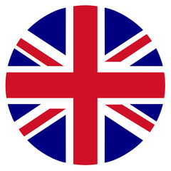 United Kingdom union jack flag transparent png. UK flag vector. UK flag circle. round circular UK flag. flat style round shape 3d flag