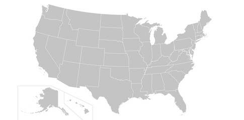 USA, United States Country in North America Map. Vector file SVG