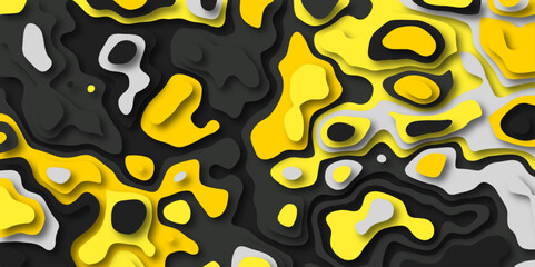 Abstract wavy line 3d paper cut white background. Topographic colorful geometric map relief texture with curved layers and shadow. Abstract white paper cut shapes background with shadow topography.