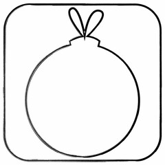 Christmas ball icon for decoration.

