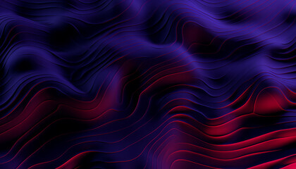 Obraz premium Dark blue and red abstract 3d waves background