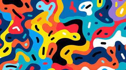 Childish squiggles in a bold and playful line pattern