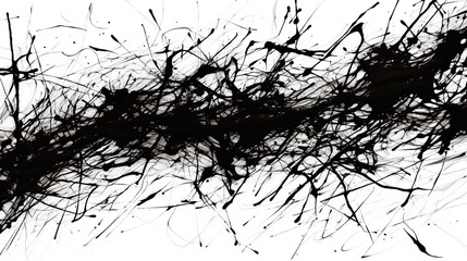 Fototapeta premium Abstract ink splatter artwork in black and white