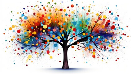 colorful tree isolated on white Generative AI