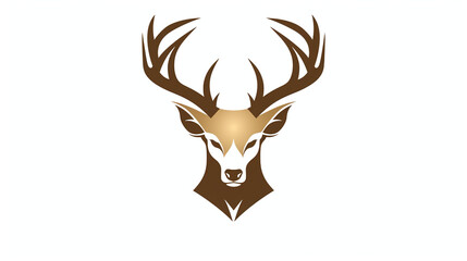 Golden deer head logo illustration