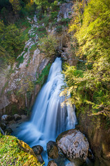 Autumn season and Bartin Ulukaya waterfall between the rocks and the colors of nature