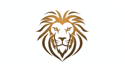 Golden lion head logo illustration