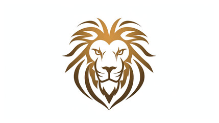 Fototapeta premium Golden lion head logo illustration