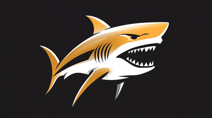 Shark logo illustration with a black background