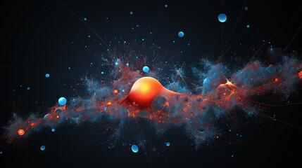 Orange ball with blue dots in apophysis outer space nebula