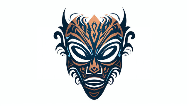 African tribal mask tattoo design for body