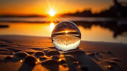 Foto op Aluminium Sand reflection in translucent glass ball © Kiss