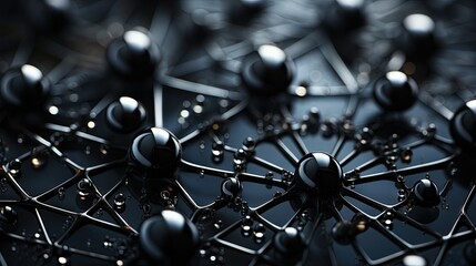  a close up of a metal structure with many balls on it.  generative ai