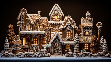 an image of a gingerbread house contest with intricate designs